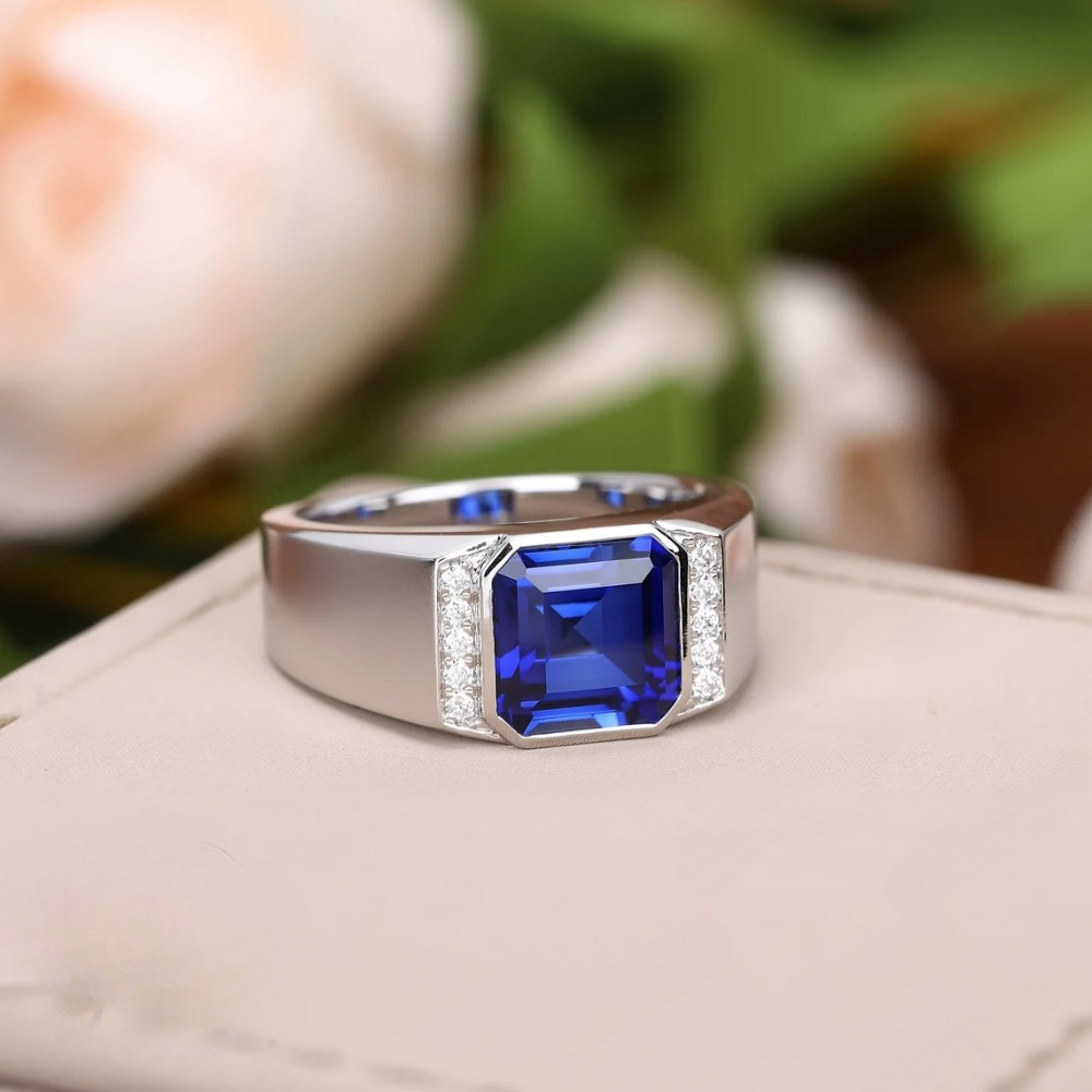 Geometric Wide Band Ring Silvery Plated